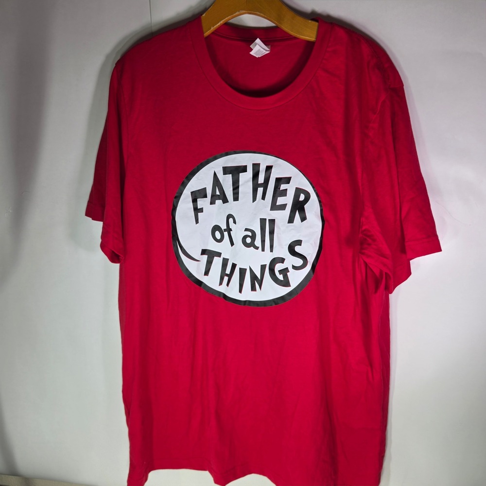 Bella Canvas Father of All Things Graphic T Shirt Red Parody Mens XL